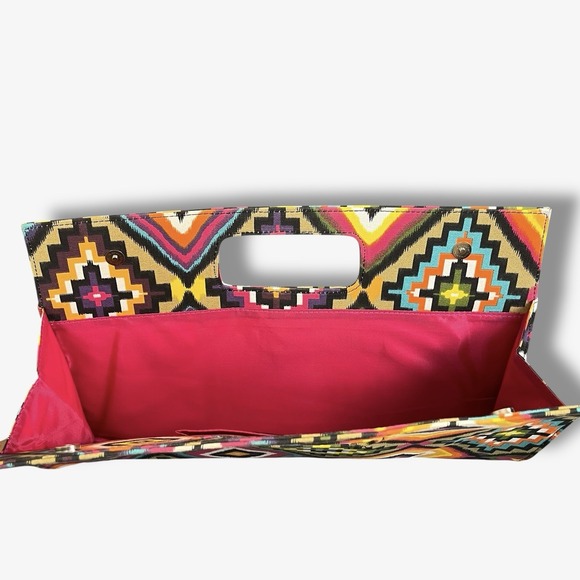 Giannini Multicolor Aztec Design Envelope Clutch Handbag‎ Purse Colorful NWOT - Picture 5 of 6